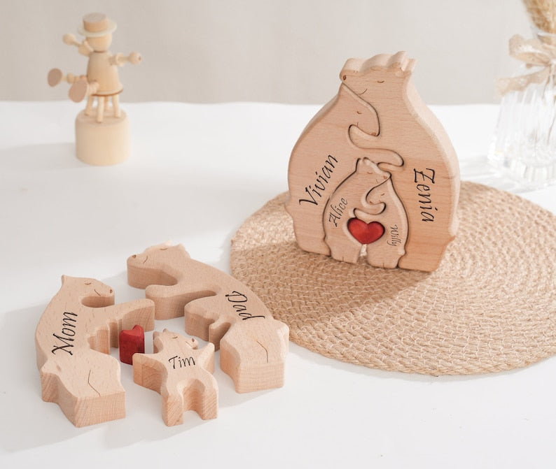 Family - Wooden Bears Family - Personalized Wooden Puzzle