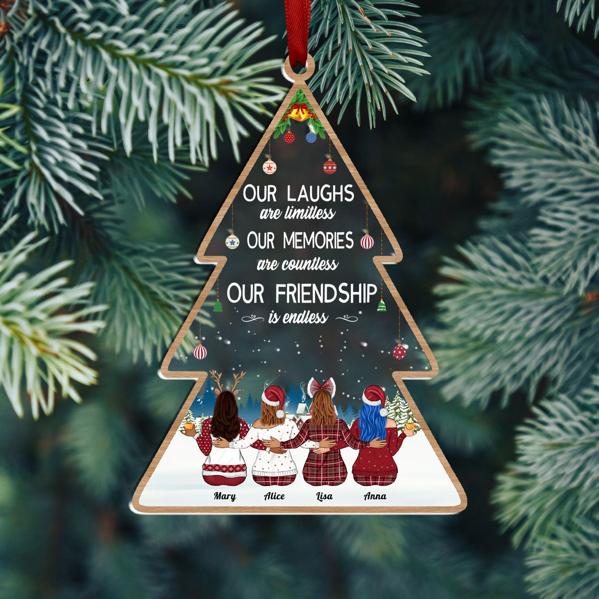 365Gifty personalized transparent ornament - Custom Names