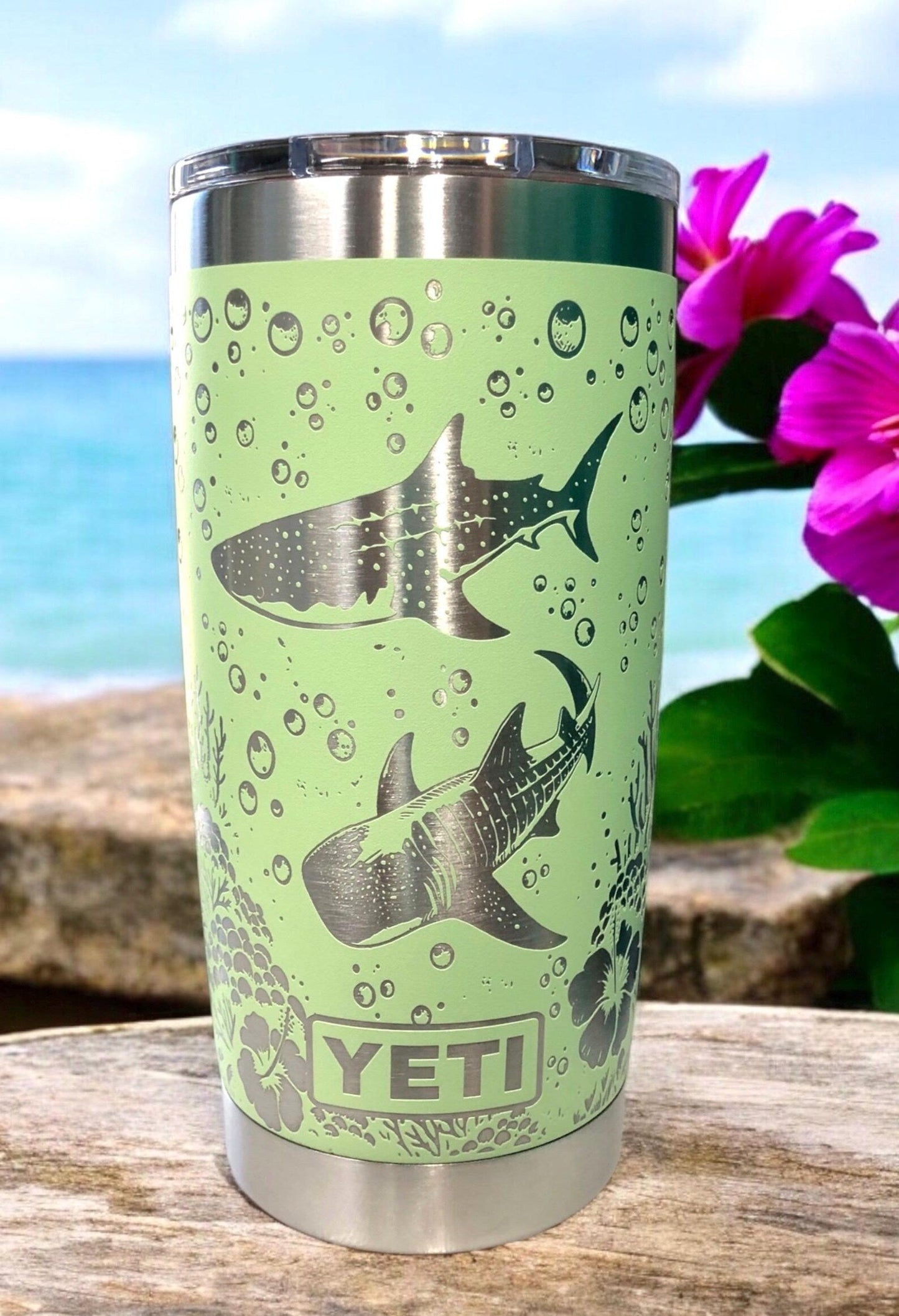 Gift For Her - Whale Shark  Laser Engraved YETI - Personalized Stainless Steel Tumbler
