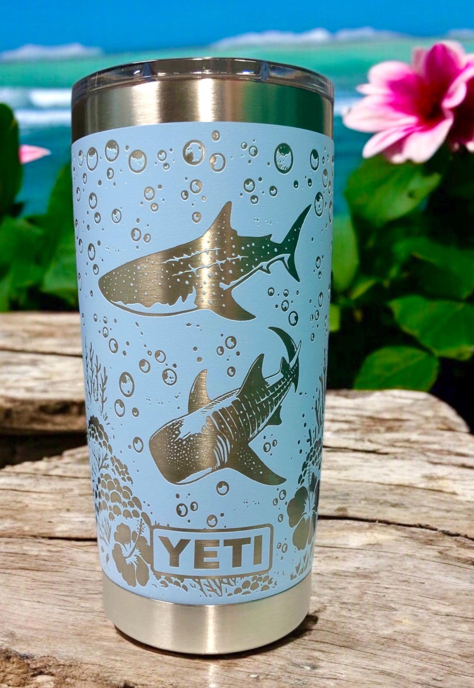 Gift For Her - Whale Shark  Laser Engraved YETI - Personalized Stainless Steel Tumbler