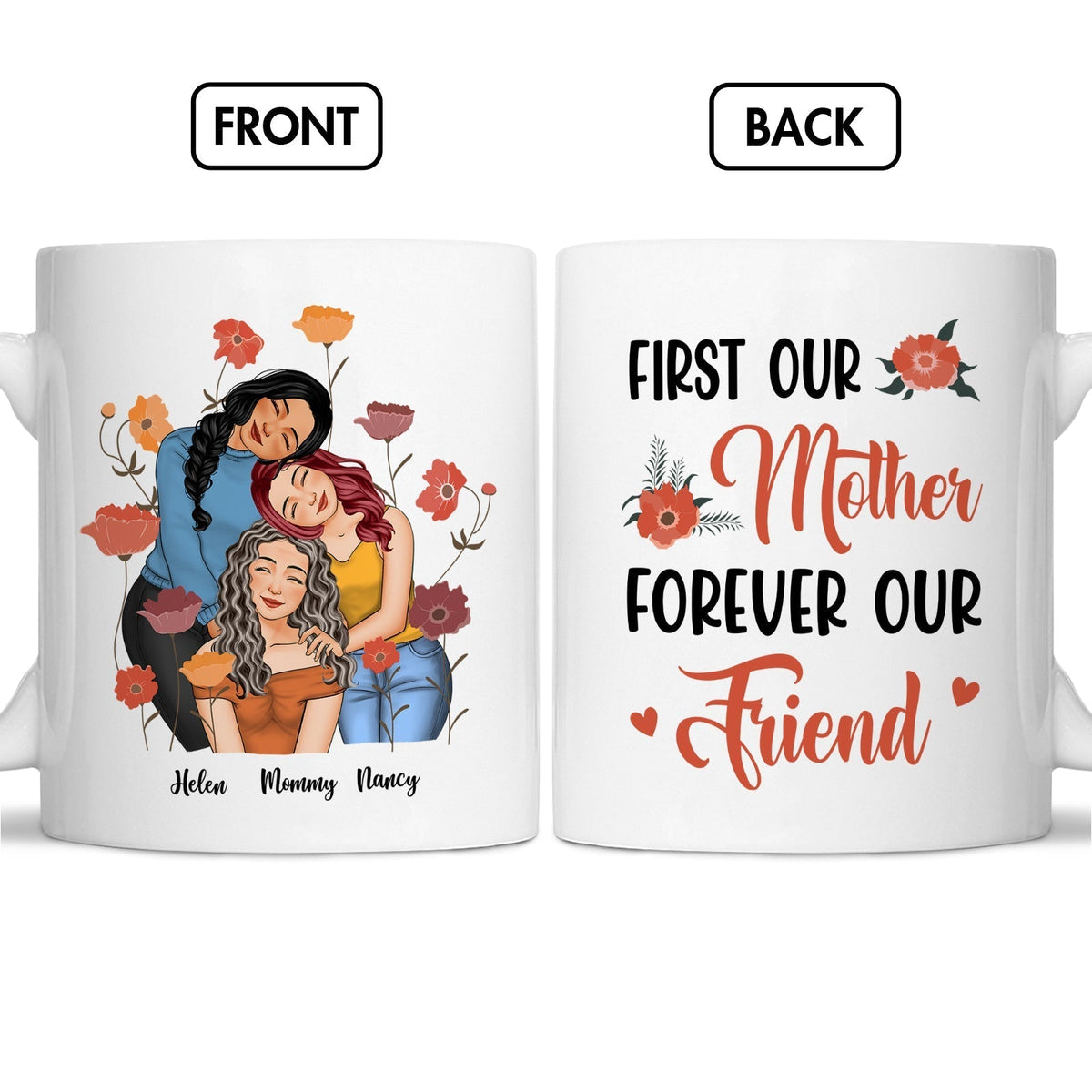 The Love Between A Mother & Daughters Is Forever - Personalized Mug