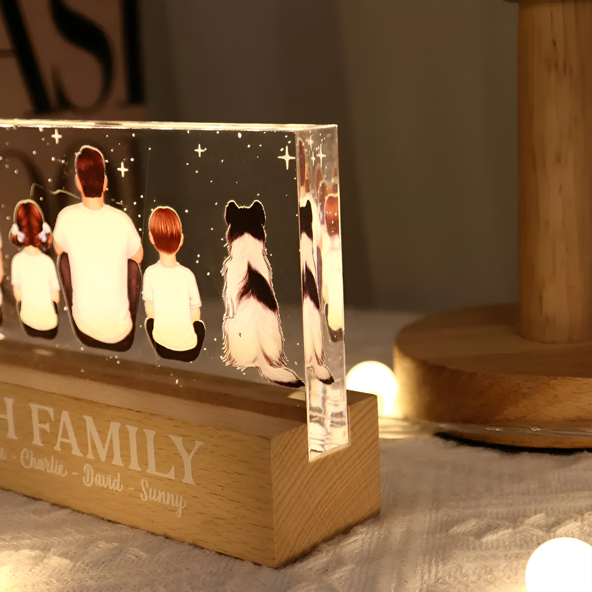 Family - Whole Family Together - Personalized Acrylic LED Night Light