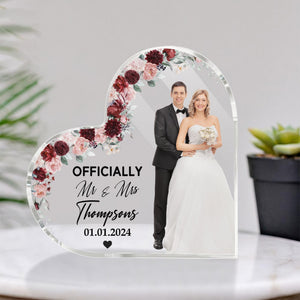 Couple - Officially Mr & Mrs - Personalized Acrylic Photo Plaque