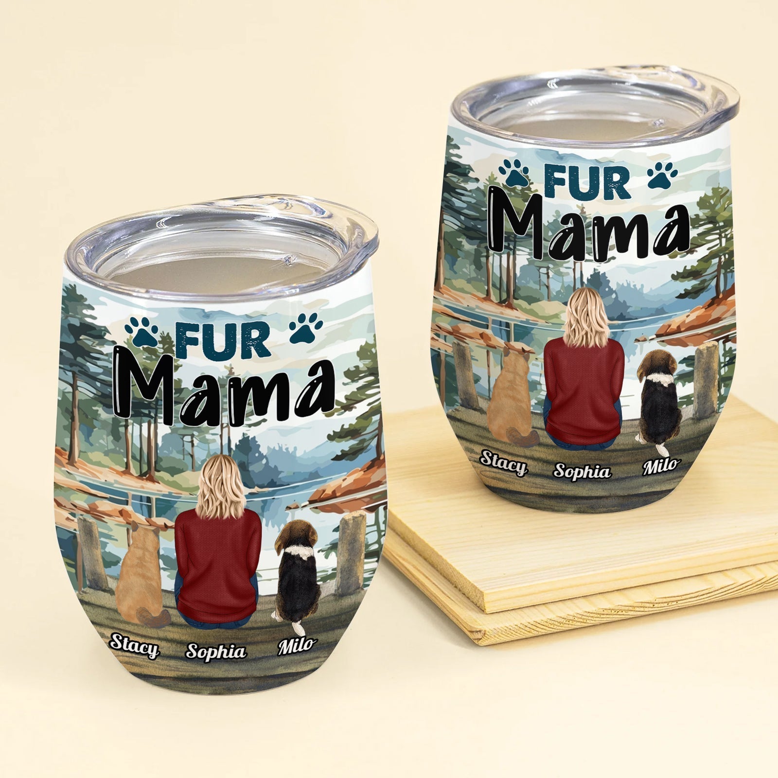Pet Lovers - A Girl & Her Dog A Bond That Can't Be Broken - Personalized Wine Tumbler Ceramic
