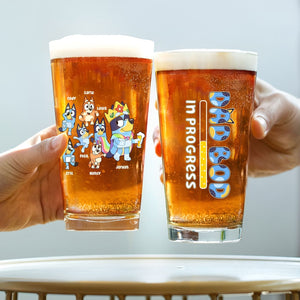 Family - Dad Bob In Progress - Personalized Beer Glass