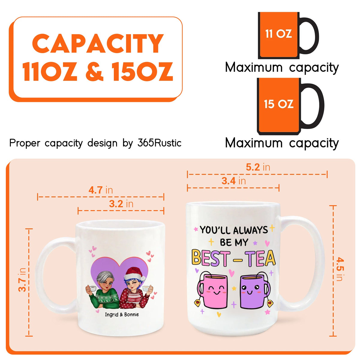 Personalized best friend mug featuring vibrant designs for special moments with friends