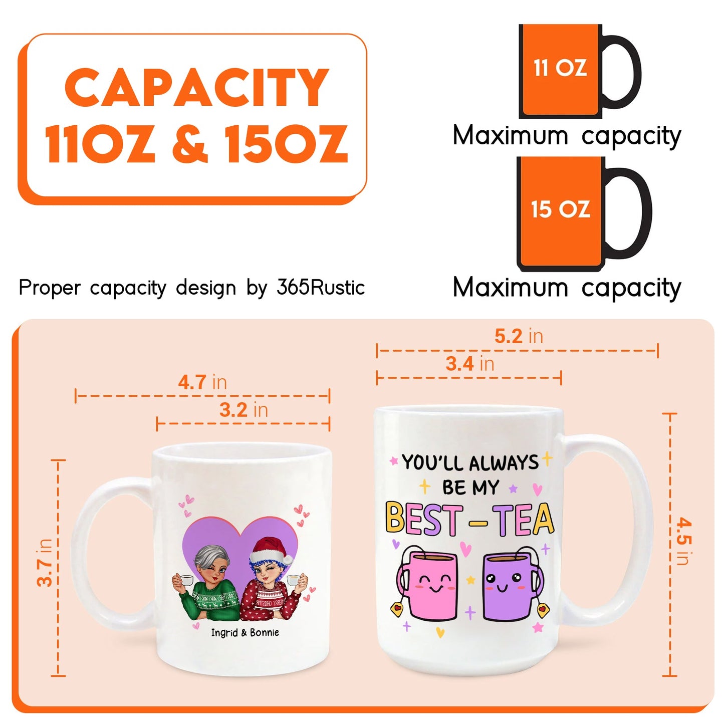 Personalized best friend mug featuring vibrant designs for special moments with friends