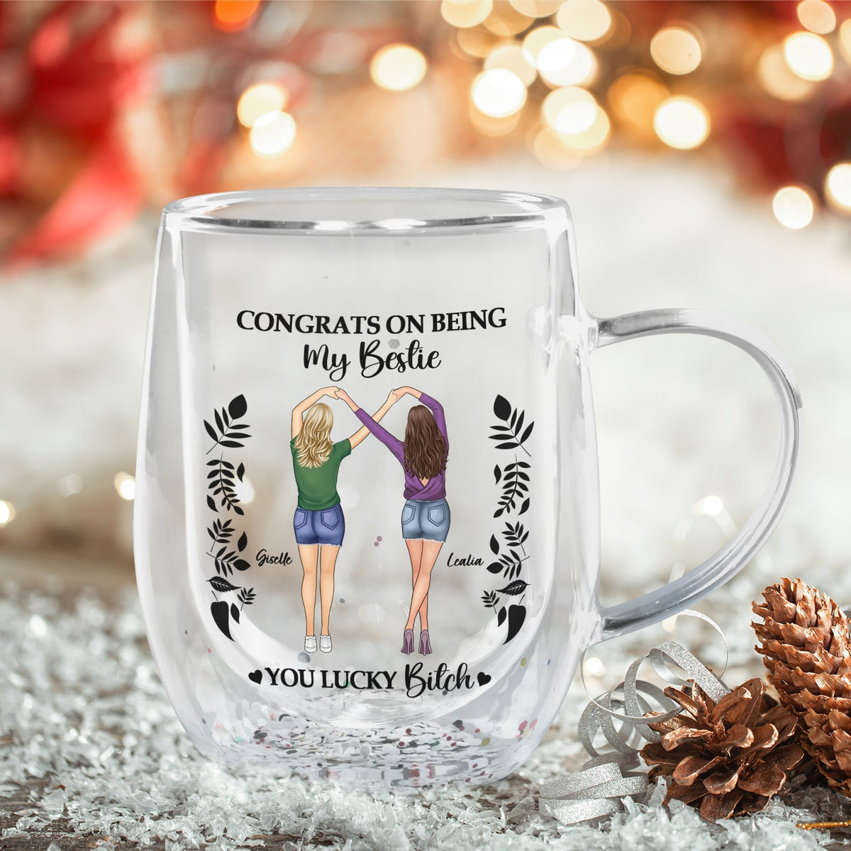 Personalized best friend mug featuring a fun design for celebrating friendship