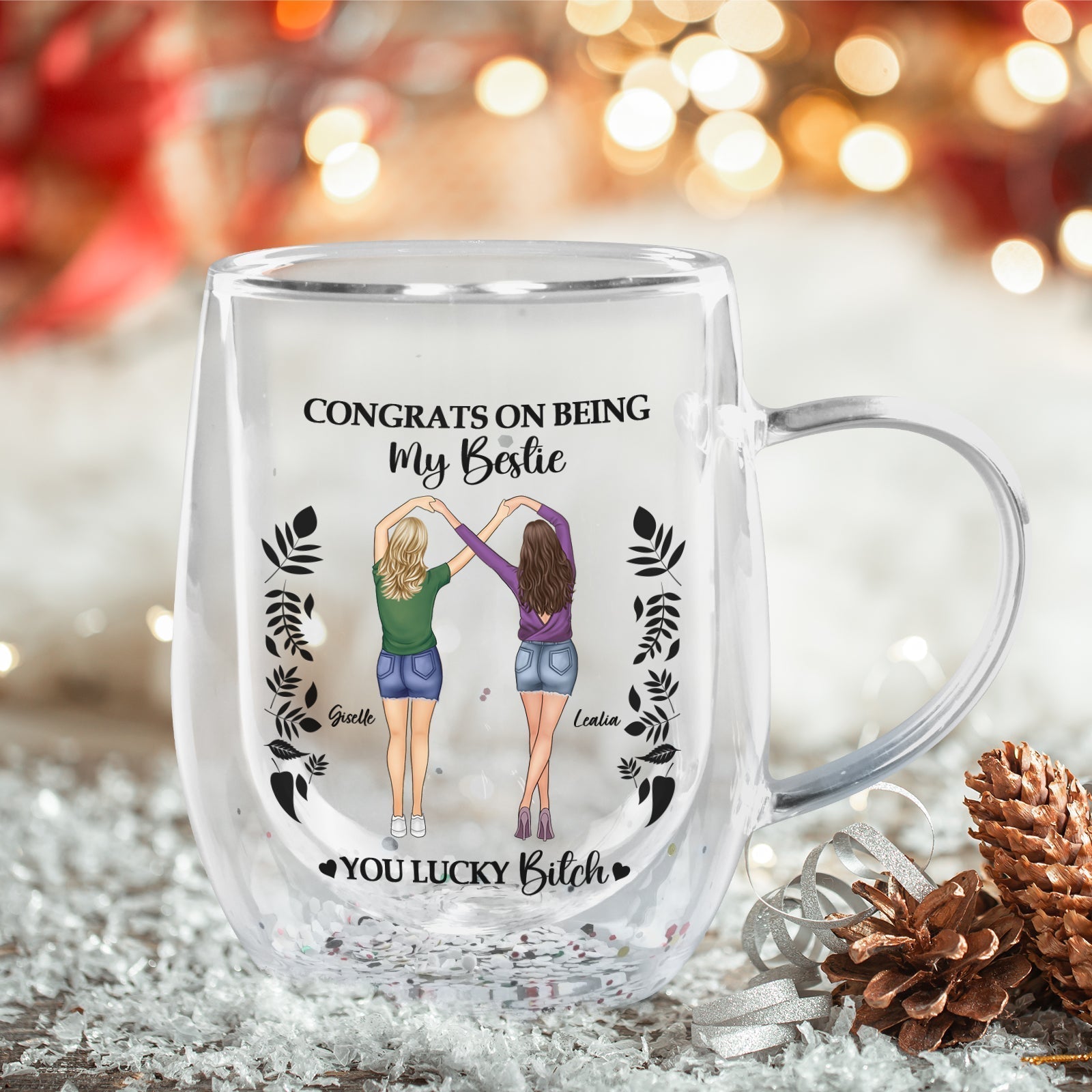 Personalized best friend mug featuring a fun design for celebrating friendship