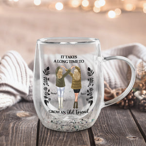 Personalized best friend mug featuring two friends with a heartfelt quote for special moments