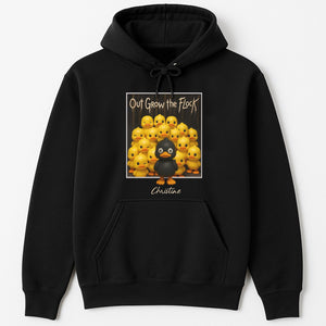 Personalized black duck shirt black hoodie with cartoon black duck and yellow ducks design