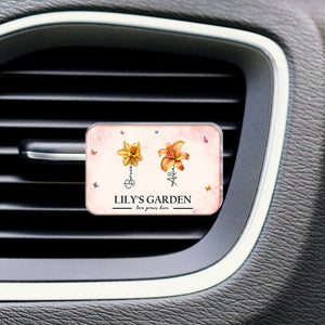 Personalized car vent clip with floral design and custom name for a stylish touch in your car