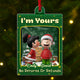 Personalized Christmas ornament for couples featuring holiday-themed design with names Emily and David