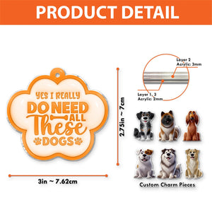 Personalized dog shaking keychain featuring custom charm pieces and colorful design for dog lovers