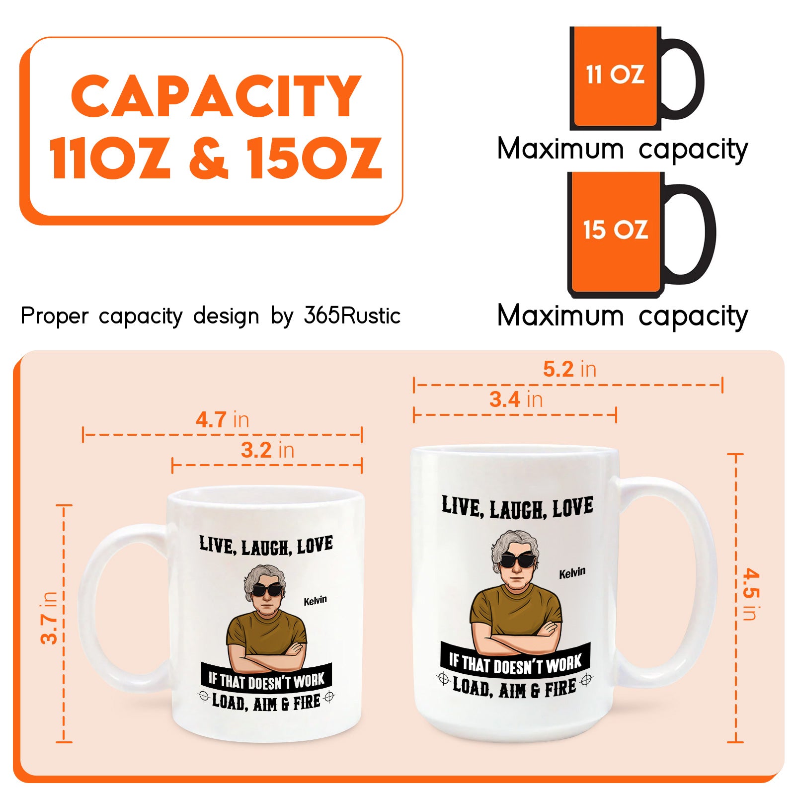 Personalized family mug featuring humorous quote and two size options for a unique gift