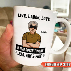 Customizable personalized family mug featuring a humorous design and a character illustration