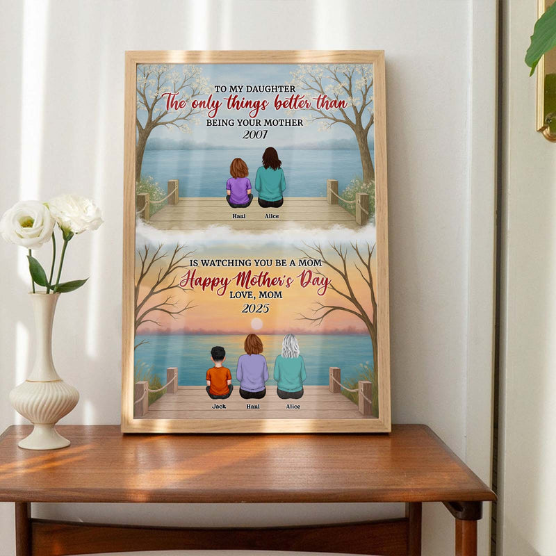 Personalized family poster featuring loving messages and illustrations for Mother's Day gifts