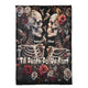 Personalized Halloween couple blanket featuring two decorated skeletons with roses and names Joshua and Eileen