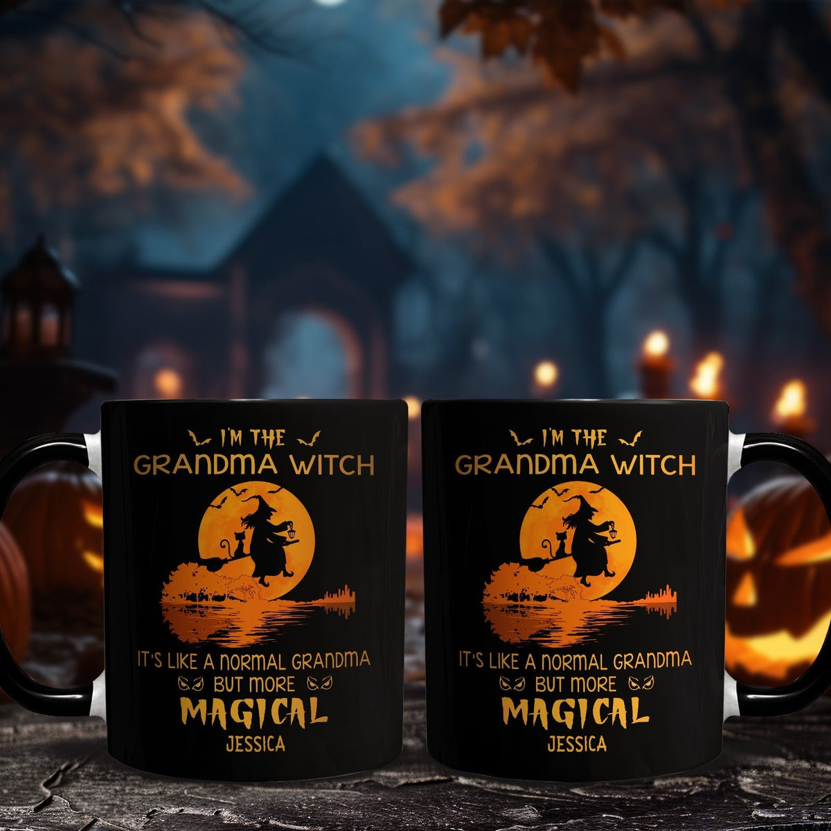 365Gifty personalized Halloween grandma mug with witch design and magical text for Halloween celebration