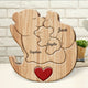 Personalized mama bear puzzle with three bear pieces and engravings for family names