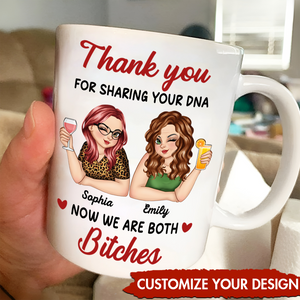 Personalized mom mug with custom cartoon characters and thank you message for special occasions