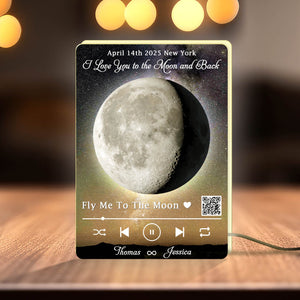 Personalized moon light box for couples featuring a romantic moon design and custom names