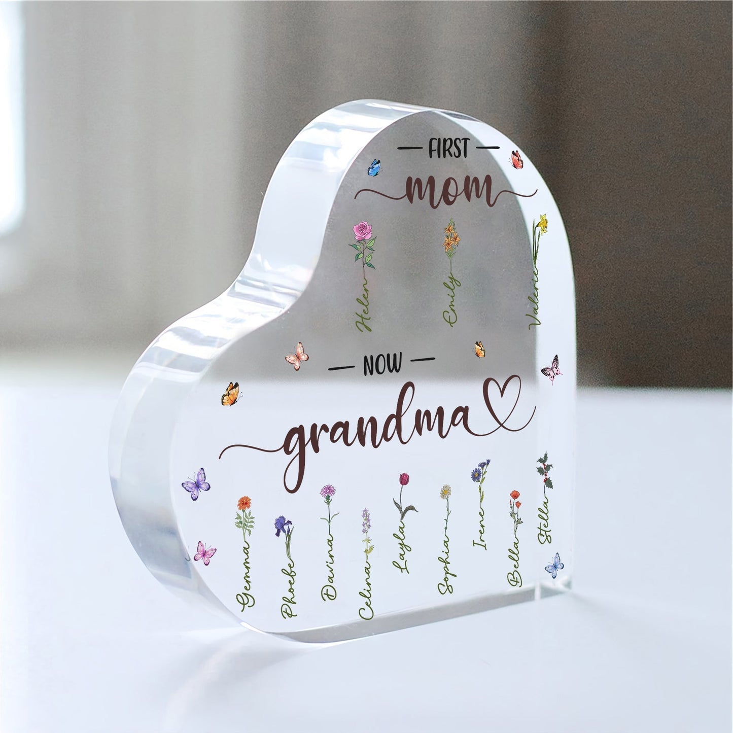 Personalized mother plaque featuring floral designs and heartfelt text for a touching gift