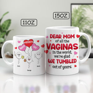 Personalized Mother's Day mug featuring playful designs and heartfelt message for moms