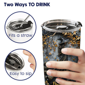 365Gifty personalized witch tumbler with dual drinking options fits a straw and easy to sip lid design