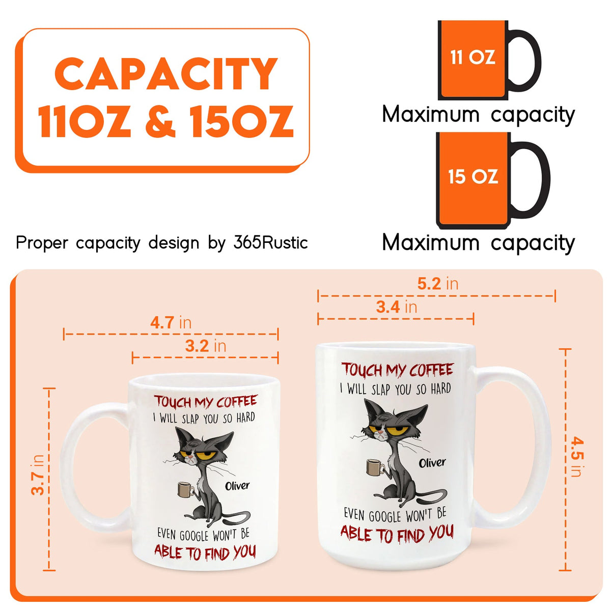 Funny coffee mug with cat design and text, perfect as unique gifts for cat lovers