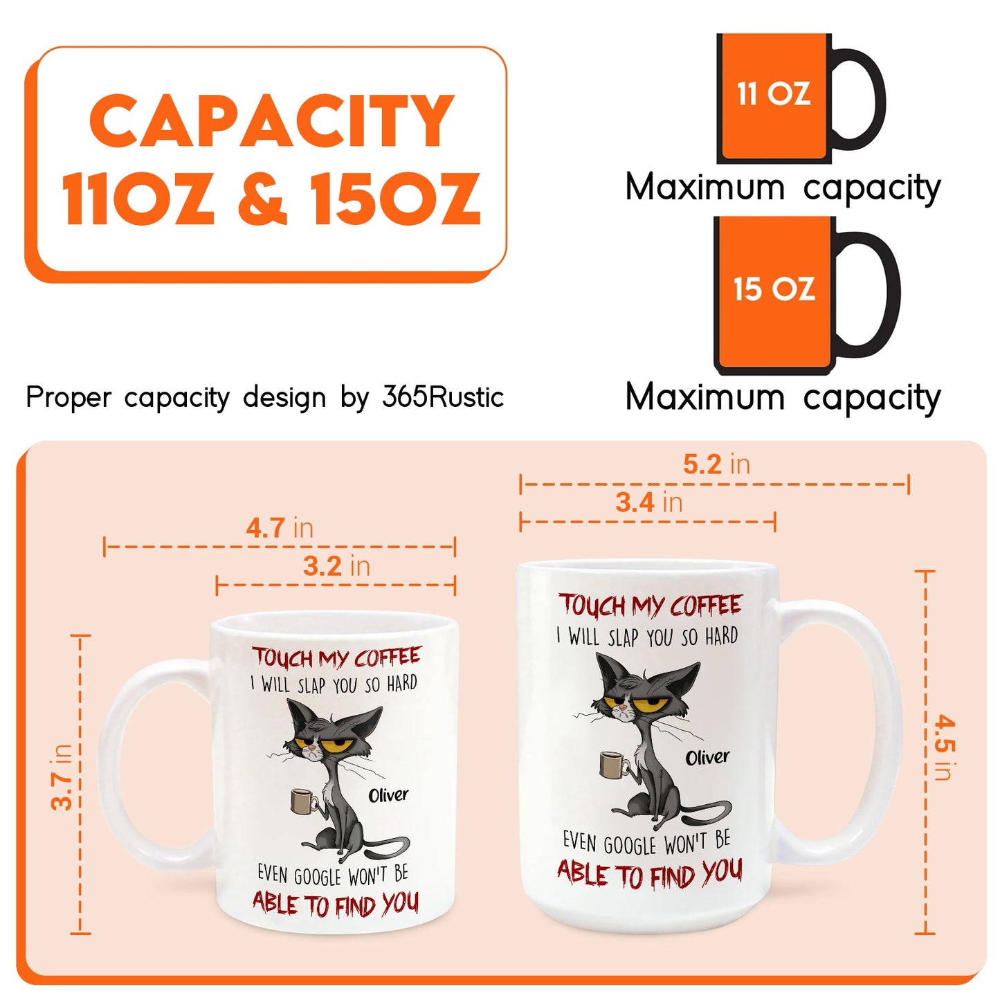 Funny coffee mug with cat design and text, perfect as unique gifts for cat lovers